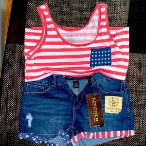 Patriotic shorts and tank